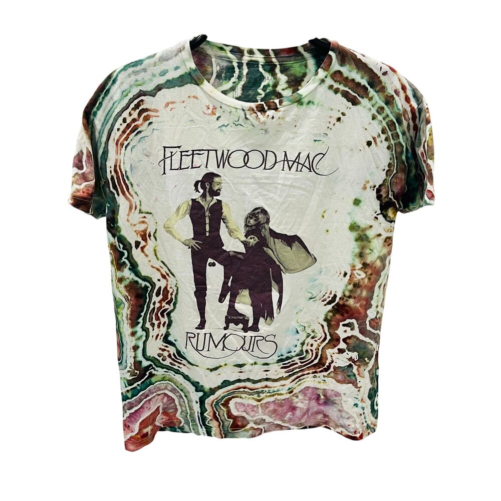 Custom Geode Ice Dye Fleetwood Mac T-Shirt Medium Rumours Band Tee Stevie Nicks